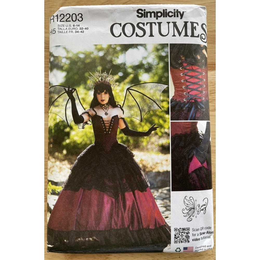 Simplicity R12203 Pattern Ladies Fantasy Costume Corset & Skirt Size 6-14 UC FF